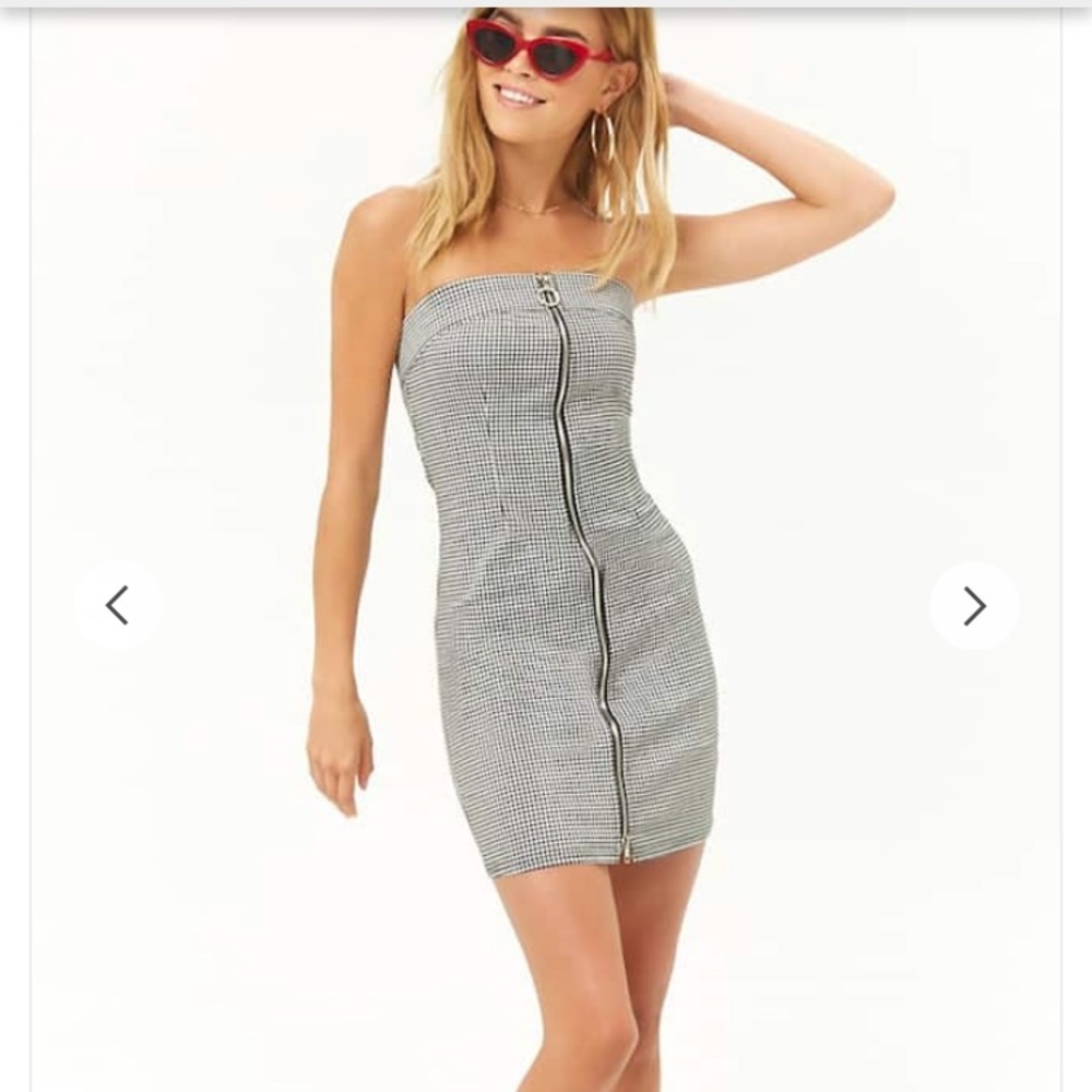 NWT F21 Gingham Tube Mini Dress